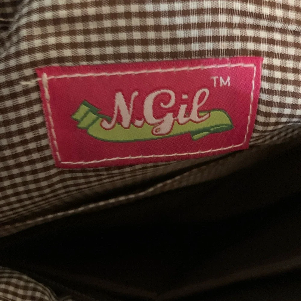 N. Gil Chevron Diaper Bag W/ Monogrammed “Jackson” New